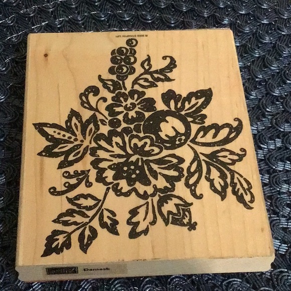 X-Large 6”x5” Stampin’ Up! Damask Floral Bouquet Background Stamp - Picture 1 of 2